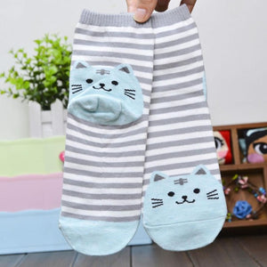 6 Colors Socks Women Cat