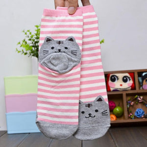 6 Colors Socks Women Cat