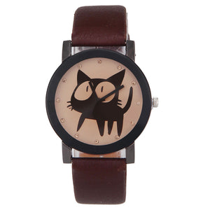 Cat Crystal Leather Watch