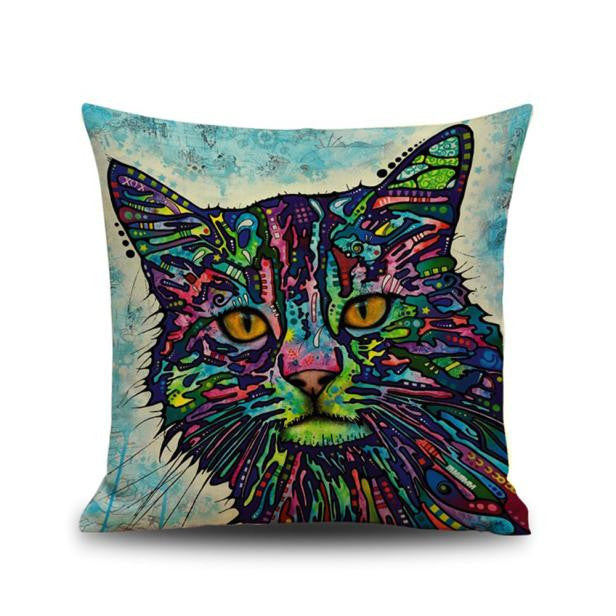 Colorful Cat Pillow